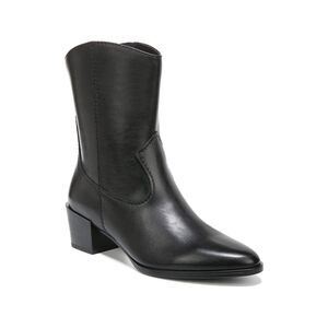 NATURALIZER Womens Black Gaby Almond Toe Block Heel Leather Western Boot 9 M